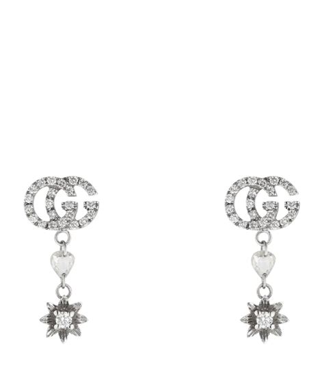 gucci double g flower earrings|Gucci earrings interlocking g.